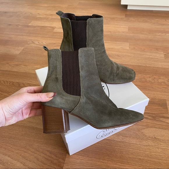 Steve Madden Joley Olive Suede Booties - Picture 3 of 8